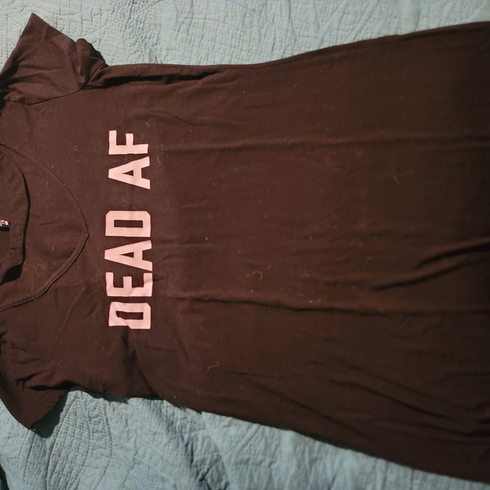 Black T-Shirt Night Gown